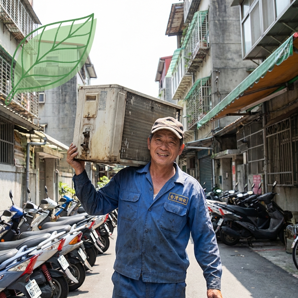 京禾技師協助民眾回收舊冷氣